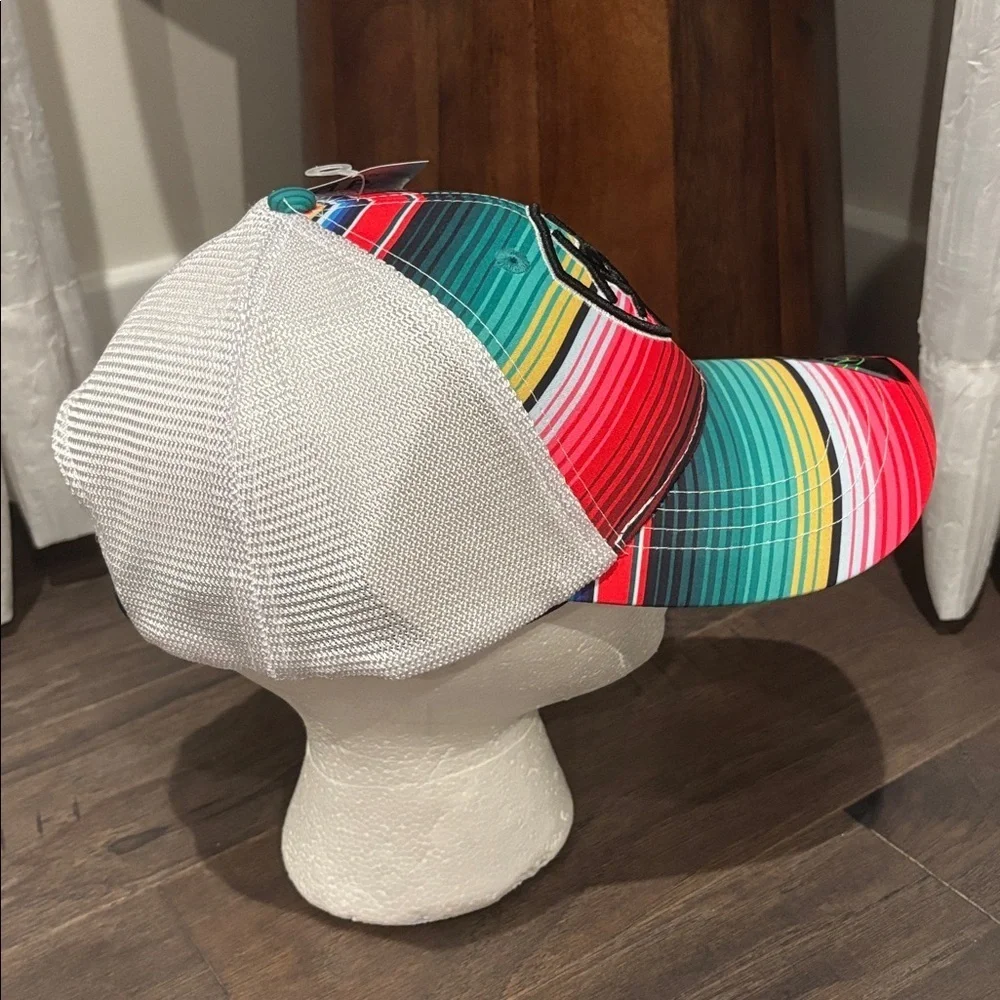 Ariat Serape Striped Ball Cap,mesh back,snapback,embroidered logo,6 vent panel - Picture 5 of 10